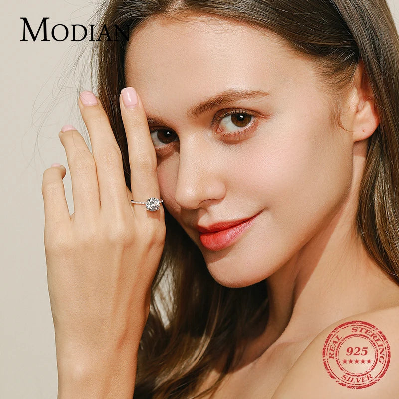 2025 Classic Luxury Real Solid 925 Sterling Silver Ring 3Ct 10 Hearts Arrows Zircon Wedding Jewelry Rings Engagement For Women