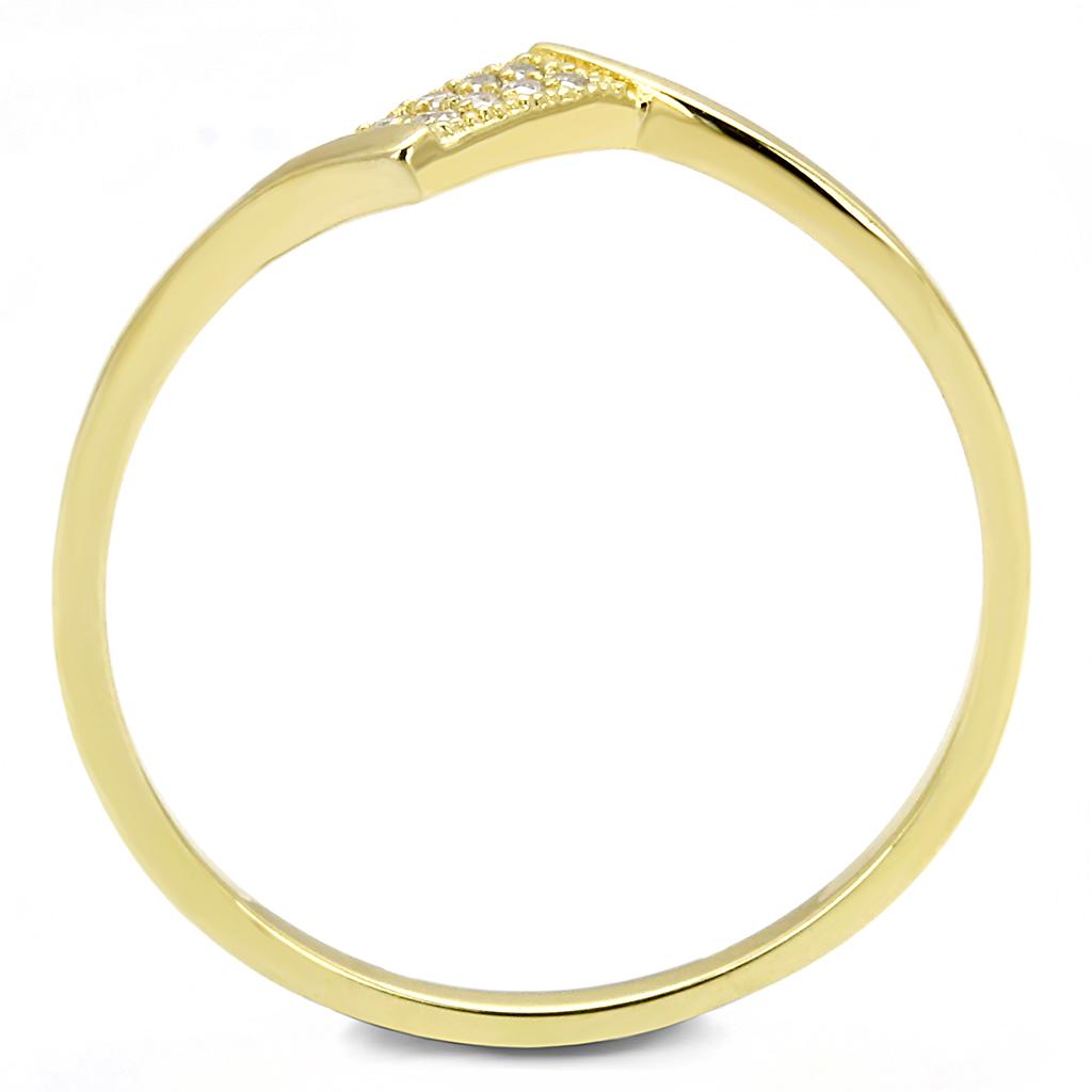 TS594 - Gold 925 Sterling Silver Ring with AAA Grade CZ in Clear-2