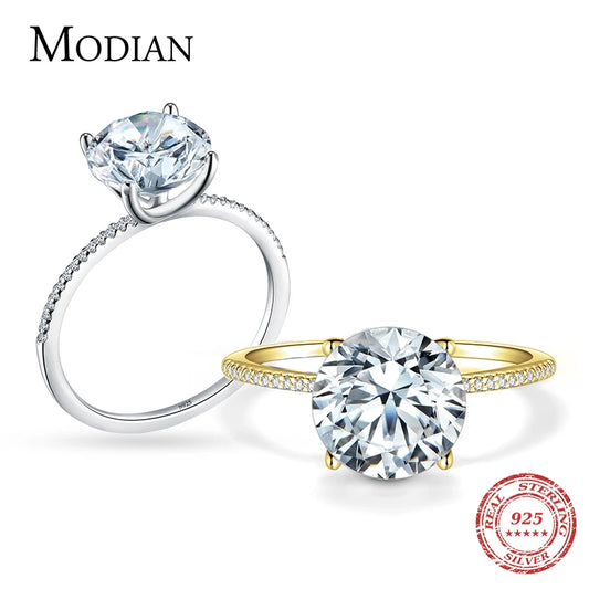 2025 Classic Luxury Real Solid 925 Sterling Silver Ring 3Ct 10 Hearts Arrows Zircon Wedding Jewelry Rings Engagement For Women